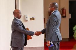 File image of SK Macharia and Emannuel Tallam at State House.
